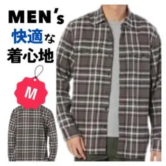 メンズ トップス チェックシャツ M コーデ 長袖 重ね着 ブラウス カジュアル