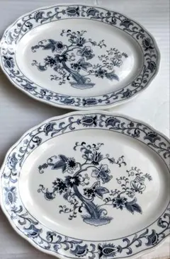 NIKKO【生産終了】 ダブルフェニックス　ミングトゥリー楕円皿　２枚