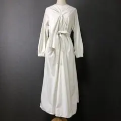 POLO RALPH LAUREN ギャザーコットンポプリンティアードワンピース 