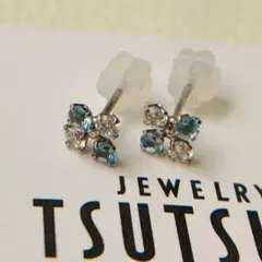 サ*♡様 ジュエリーツツミ k10 ブルートパーズ ピアス ホワイトゴールド フ