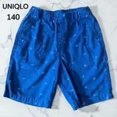 UNIQLO キッズ ハーフパンツ 140 ネイビー サメ柄 海の生き物