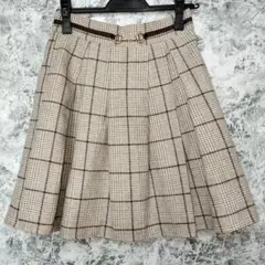 エブリン evelyn ミニスカート ウールスカート M レディース チェック