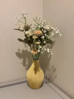 造花アレンジメント 黄色花瓶付き