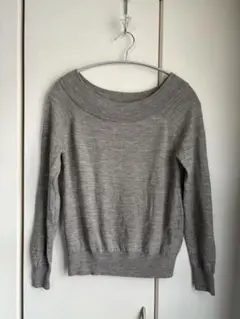 UNIQLO エクストラファインメリノ　ボートネックセーター　Mサイズ　グレー