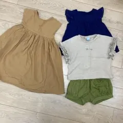 4点セット　100㎝　ワンピース　Tシャツ　半袖　ショーパン　まとめ売り　女の子