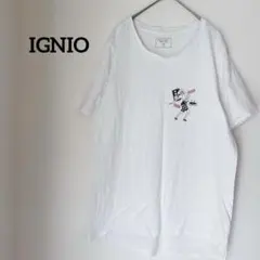 IGNIO イグニオ ホワイト Tシャツ DJスタイル ワンポイント