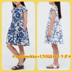 marimekko×UNIQLO フラワーワンピース 150cm 美品のサムネイル