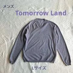 メンズ【Tomorrow Land】Lサイズ　Ｖネック薄手麻ニット