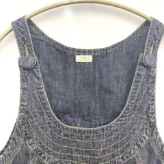 【tip top】ブラックデニム ジャンスカ 両サイドボタンポイント Ｍサイズ