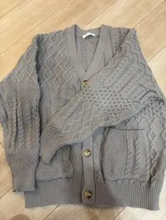 FREAK'S STORE グレー ケーブルニット カーディガン