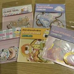 新品　サンリオフレークシール　5セット　セリア　キャンドゥ　シナモロール２種