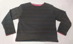 ワークマン 長袖カットソー シャツ LL ボーダー 裏起毛 フィールドコア