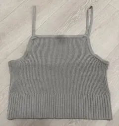 グレー リブ編みキャミソール