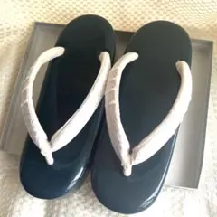 ダークグリーン 厚底草履　大塚呉服店