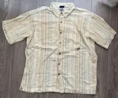 Patagonia ストライプ 半袖シャツ　Lサイズ