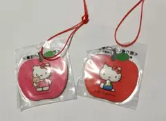 【レア】ハローキティ ストラップ アップル 平成レトロ リンゴ ハローキティ キティ りんご飴 ストラップ 縁日 レア レトロ