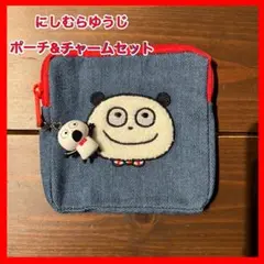 牛柄 コインポーチ デニムリメイク くまちゃんポーチ MINIポーチ