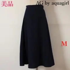 新品同様★AG by aquagirlネイビー軽やかフレアロングスカートMのサムネイル