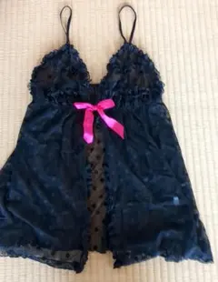ブラック ドット柄 キャミソール ショーツ セット