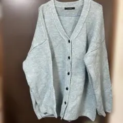 値下げ‼️w closet ブルー ニットカーディガン　オーバーサイズ新品未使用