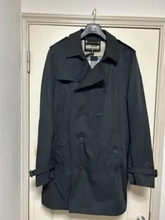 【美品】BURBERRY 黒 トレンチコート ダブルブレスト