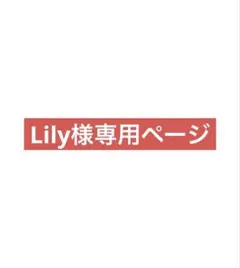 Lily様専用ページ