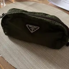 PRADA プラダ ナイロン ポーチ カーキのサムネイル