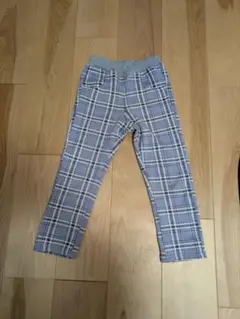 紫系チェック柄ゴムウエストパンツ 120cm