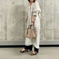 定価1.39万円　le.coeur blanc　綿麻ロング丈シャツワンピースのサムネイル