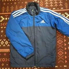 adidas140cm上ジャケットウインドブレーカー薄手ジャンパージッパーウェア