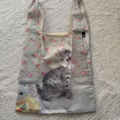 ROOTOTE エコバッグ 猫＆花柄