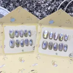 ネイルチップ  　猫の目ジェルネイル　ちゅるんキラキラ人気　サイズS