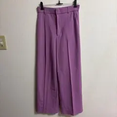 パープル ワイドレッグパンツ