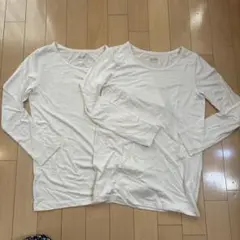 ユニクロ　HEATTECH 長袖シャツ ホワイト 2枚セット