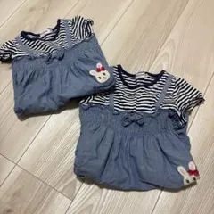 ミキハウス ワンピース チュニック うさこちゃん 姉妹 デニム お揃い リンク