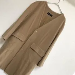 MACPHEE マカフィー　ノーカラージャケット ウールコート　36のサムネイル