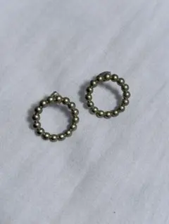 ボールチェーン サークル ピアス ゴールドカラー
