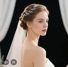 ウェディング　花嫁　髪飾り　ヘアド　ヘドレ　￼結婚式　パール　卒業式　七五三