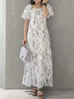 【新品】マーキュリーデュオMERCURYDUOボタニカルフラワーロングワンピース