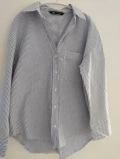 ZARA ストライプオーバーシャツ　長袖シャツ