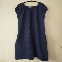 UNIQLOネイビー ドット柄 ワンピース 150サイズ