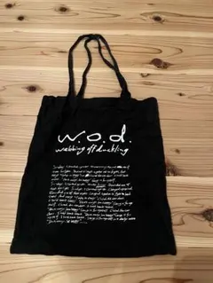 w.o.d. プリントトートバッグ 黒