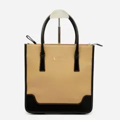 Aquascutumアクアスキュータムトートバッグキャンバスレザーベージュ美品茶のサムネイル