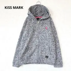 キスマーク／パーカー ニット M 長袖 裏起毛 フード付き 刺繍 ジップアップのサムネイル