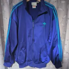 80s adidas トレフォイルロゴ トラックジャケット ブルー