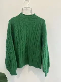 グリーン ケーブルニット セーター 150