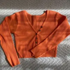 【未使用】mystic リブ編みカーディガン