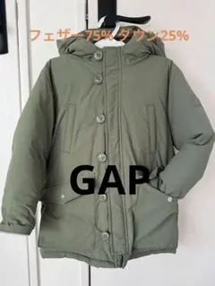 フード付きダウンジャケット　コート　フェザー　キッズ　rn54023 カーキ