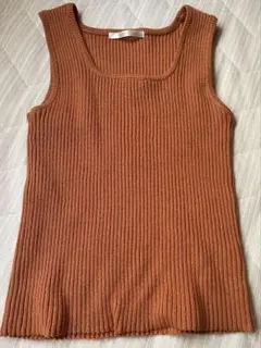 タンクトップ スクエアネック オレンジ　RETRO GIRL 夏服　夏のサムネイル