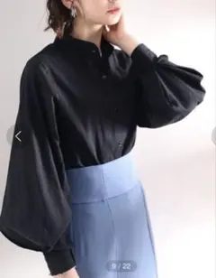 クラシカルエルフ 綿100% バンドカラー ドビーストライプ柄シャツ M